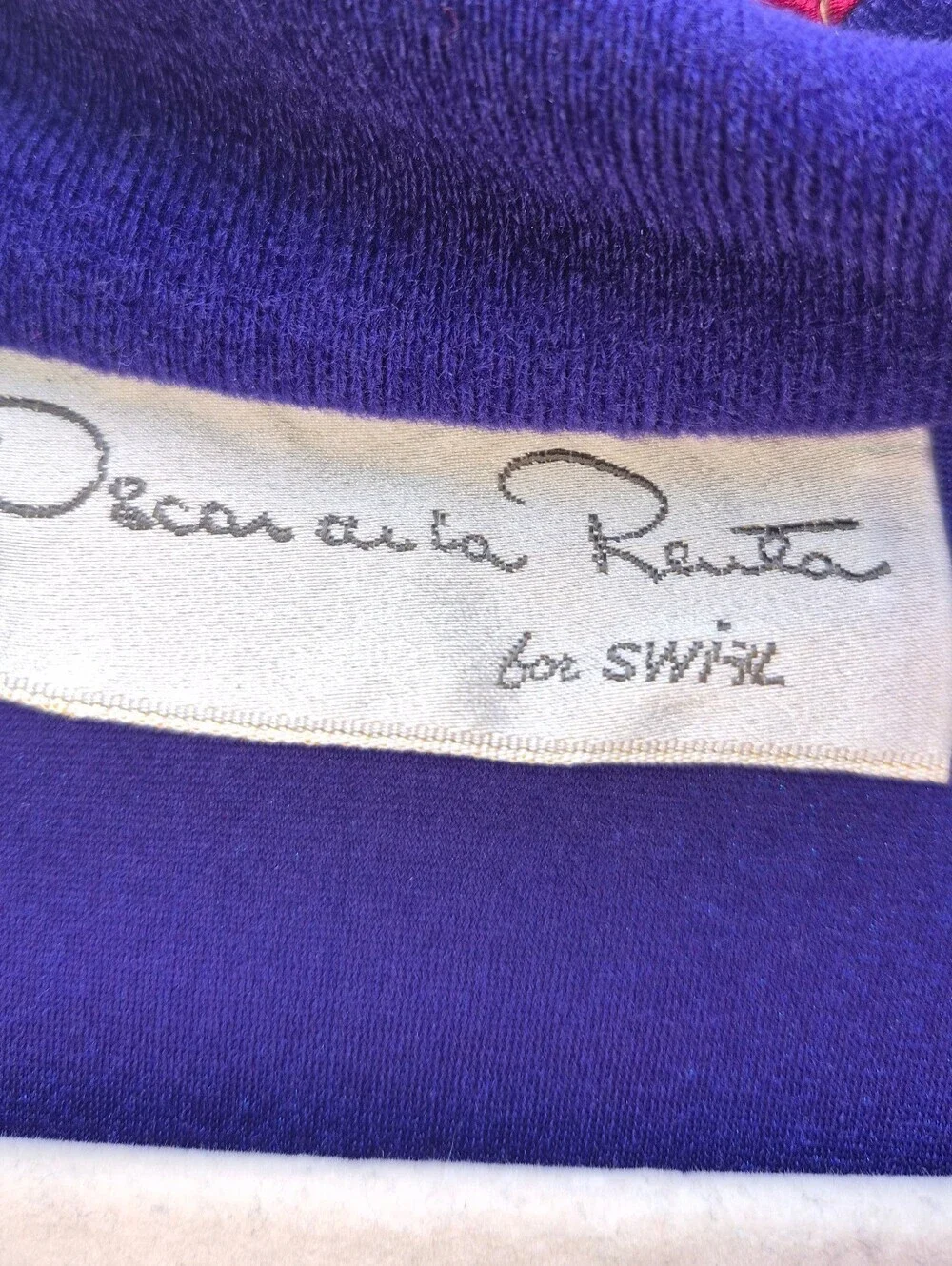 Oscar De La Renta Vintage Purple Velvet House Coat Lounging Robe Sz Medium USA - Picture 8 of 9